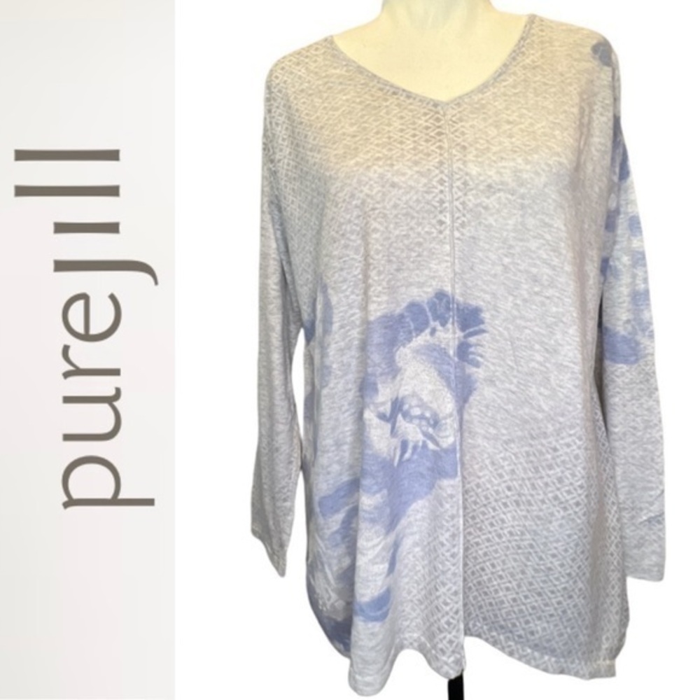 🔥HOST pick! 🔥 Pure Jill 100% Cotton Watercolor Floral Long Sleeved Top